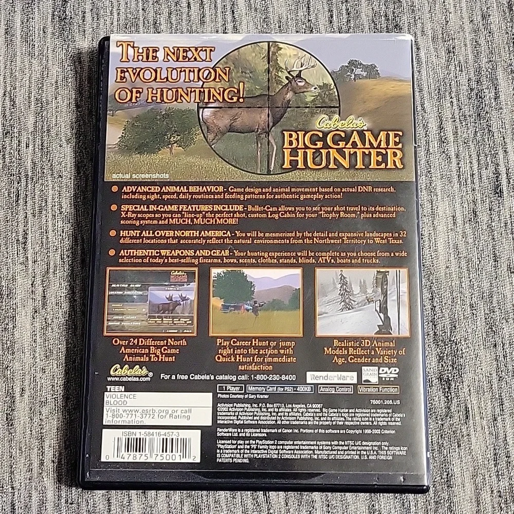 Cabela's Big Game Hunter for the PlayStation 2 Book Included